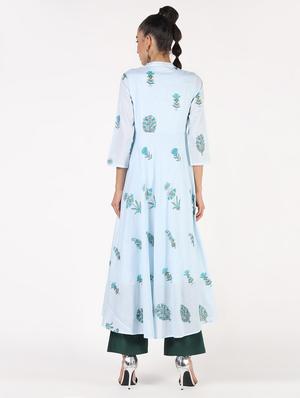 floral printed flared kurta - 16424436 - Standard Image - 4