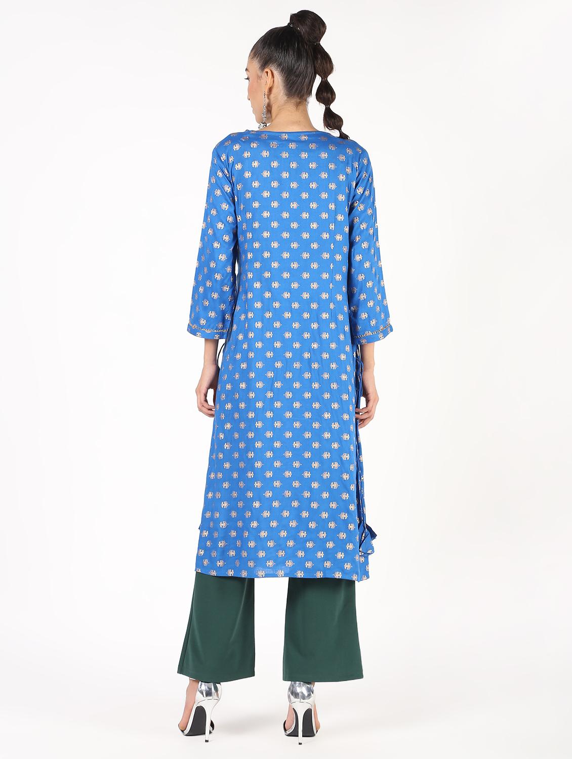block printed straight kurta - 16424439 - Zoom Image - 4