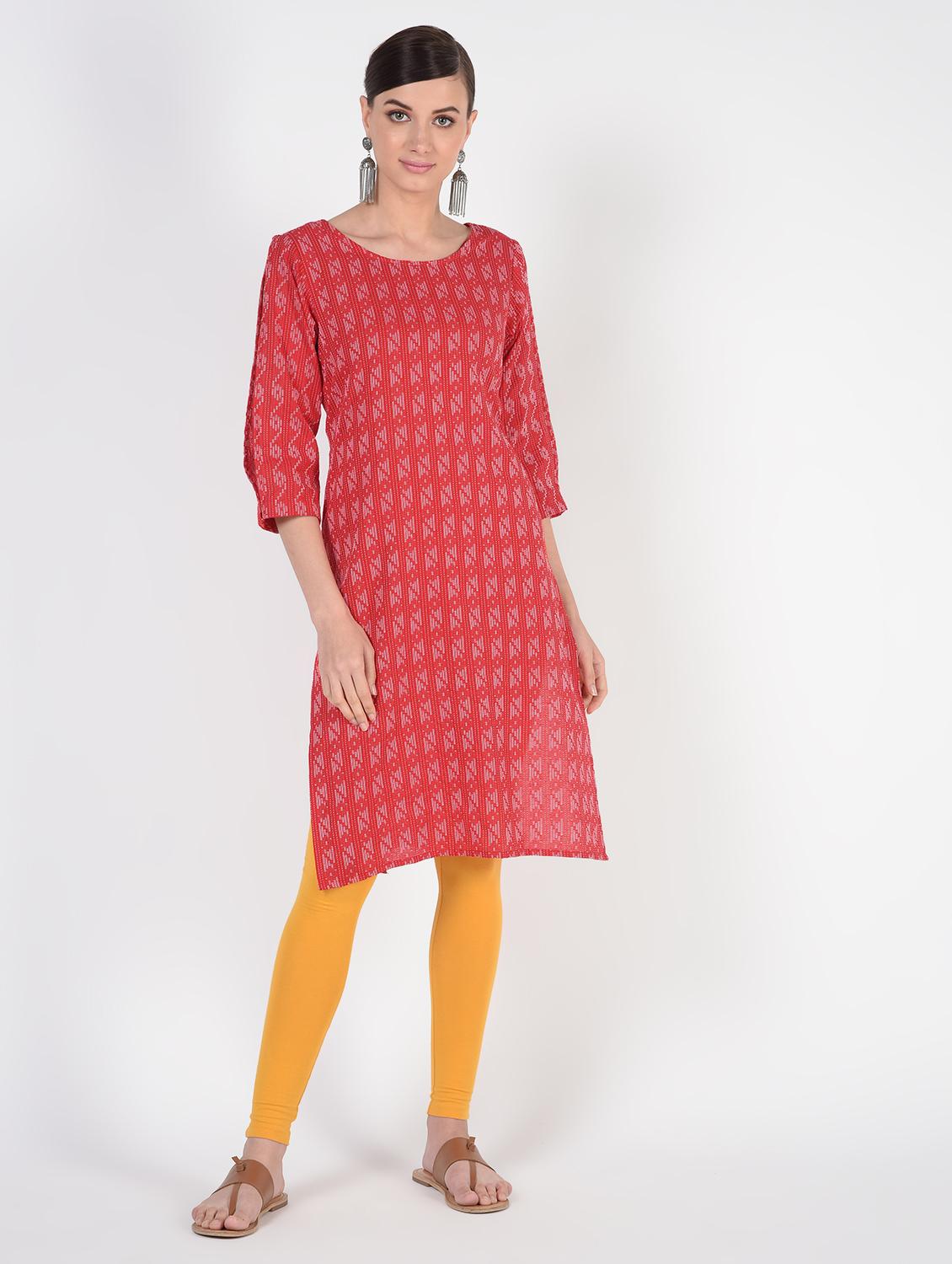 kaantha detail straight kurta - 16425361 - Zoom Image - 1