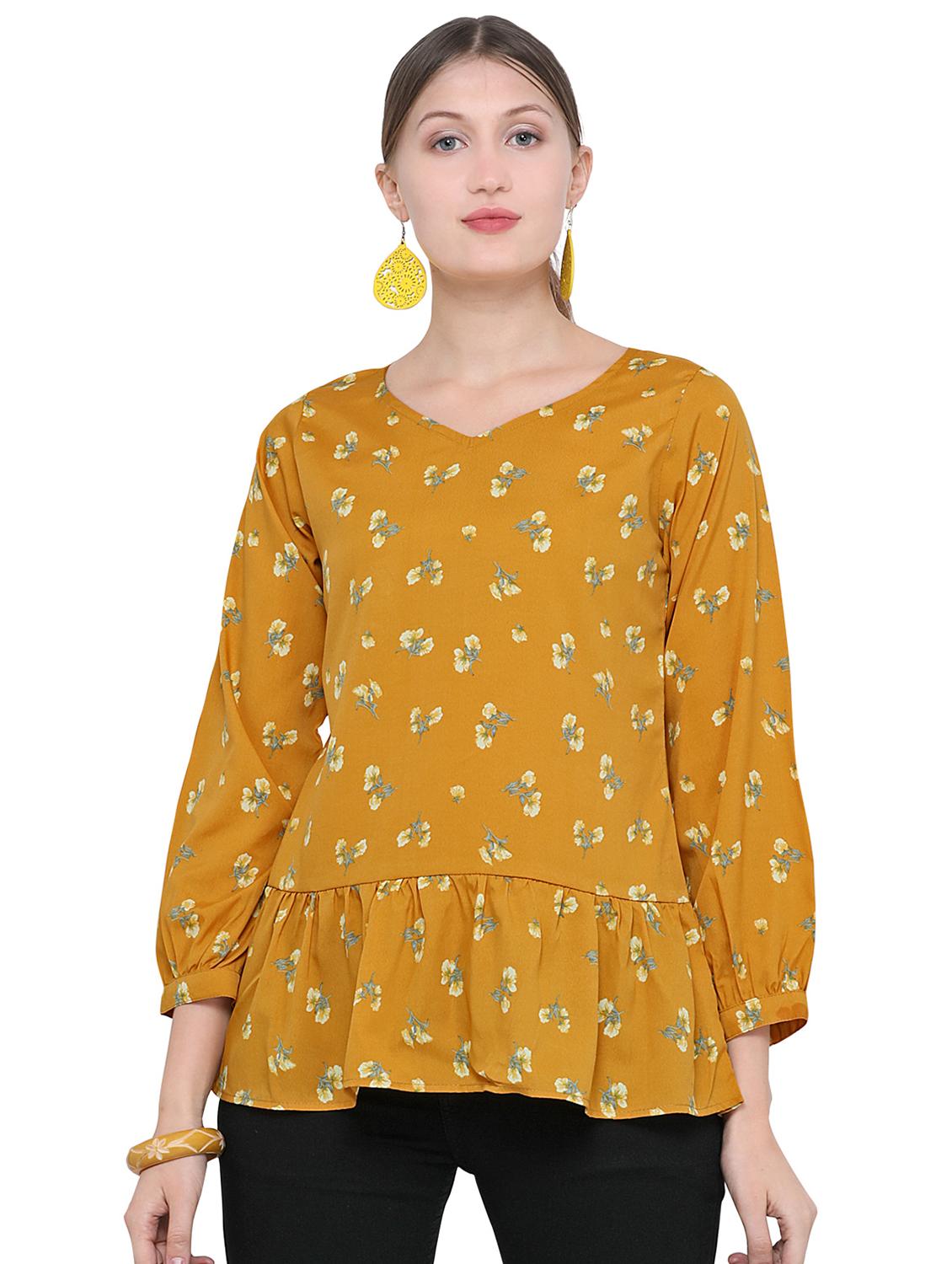 V-neck gathered floral top - 16425393 - Zoom Image - 1
