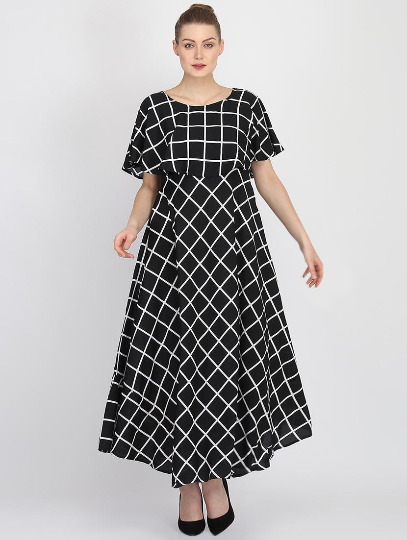 layered window grid maxi dress - 16427868 - Zoom Image - 1
