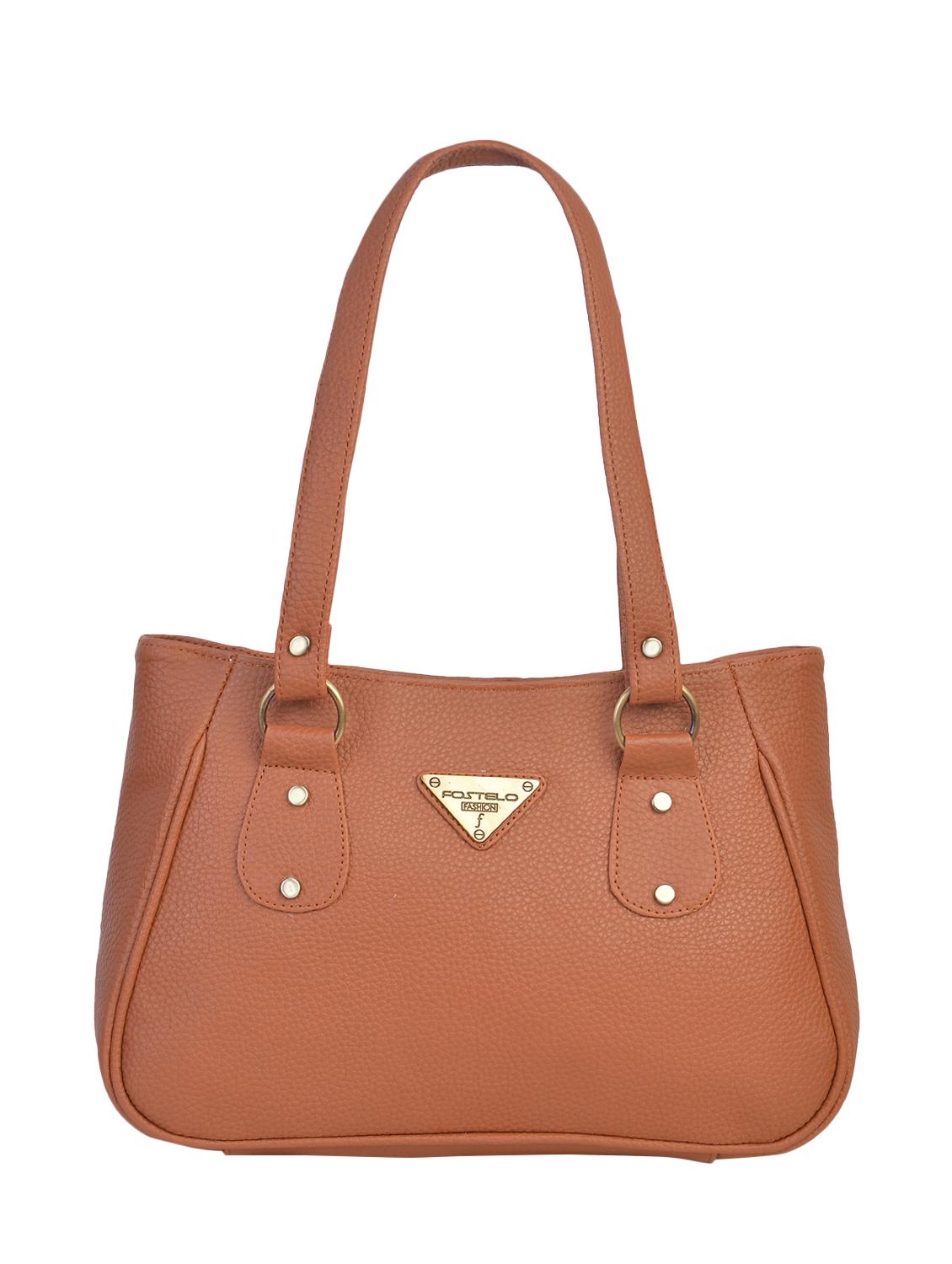 tan leatherette (pu) regular handbag - 16428283 - Zoom Image - 1