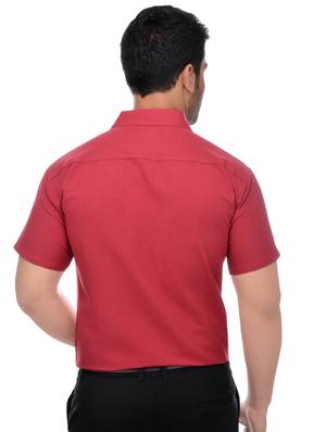 red khadi formal shirt - 16428545 - Standard Image - 3