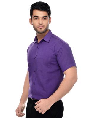 purple khadi formal shirt - 16428548 - Standard Image - 2