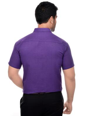 purple khadi formal shirt - 16428548 - Standard Image - 3