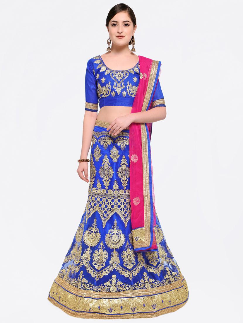 Embroidered contrast lehenga - 16428605 - Zoom Image - 1