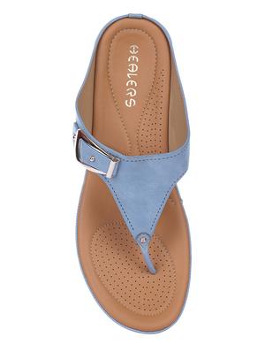 blue leatherette toe separator sandals - 16429081 - Standard Image - 4