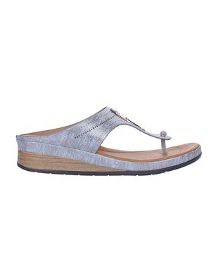 silver leatherette toe separator sandals - 16429082 - Standard Image - 2