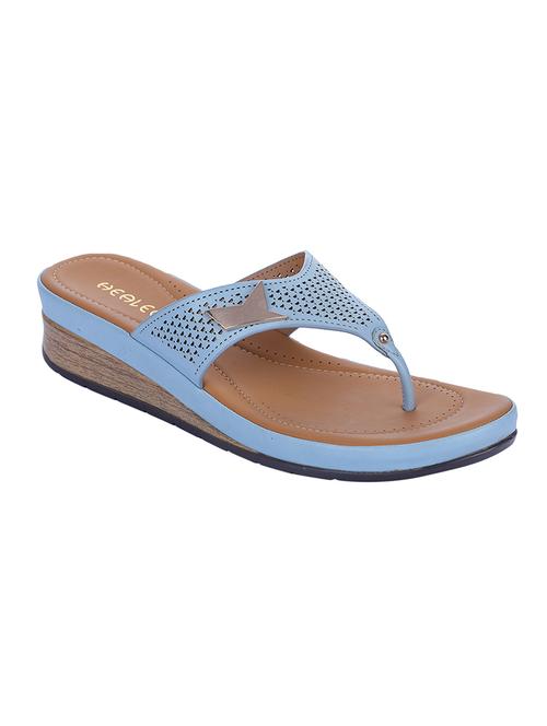 blue leatherette toe separator sandals - 16429083 - Standard Image - 1