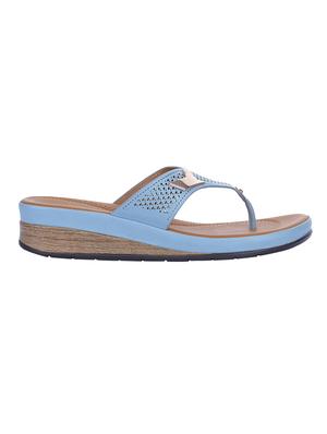 blue leatherette toe separator sandals - 16429083 - Standard Image - 2