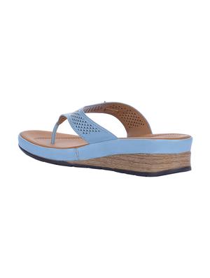 blue leatherette toe separator sandals - 16429083 - Standard Image - 3