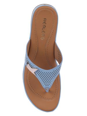 blue leatherette toe separator sandals - 16429083 - Standard Image - 4