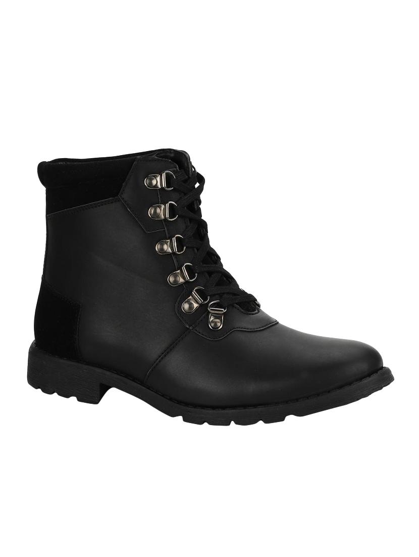 People black leatherette high ankle boots - 16429230 - Zoom Image - 1