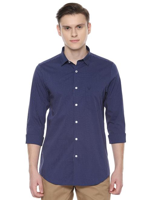 blue checkered casual shirt - 16429369 - Very Small Image - 1