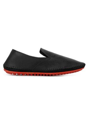 black pu slip on loafers - 16429465 - Standard Image - 2