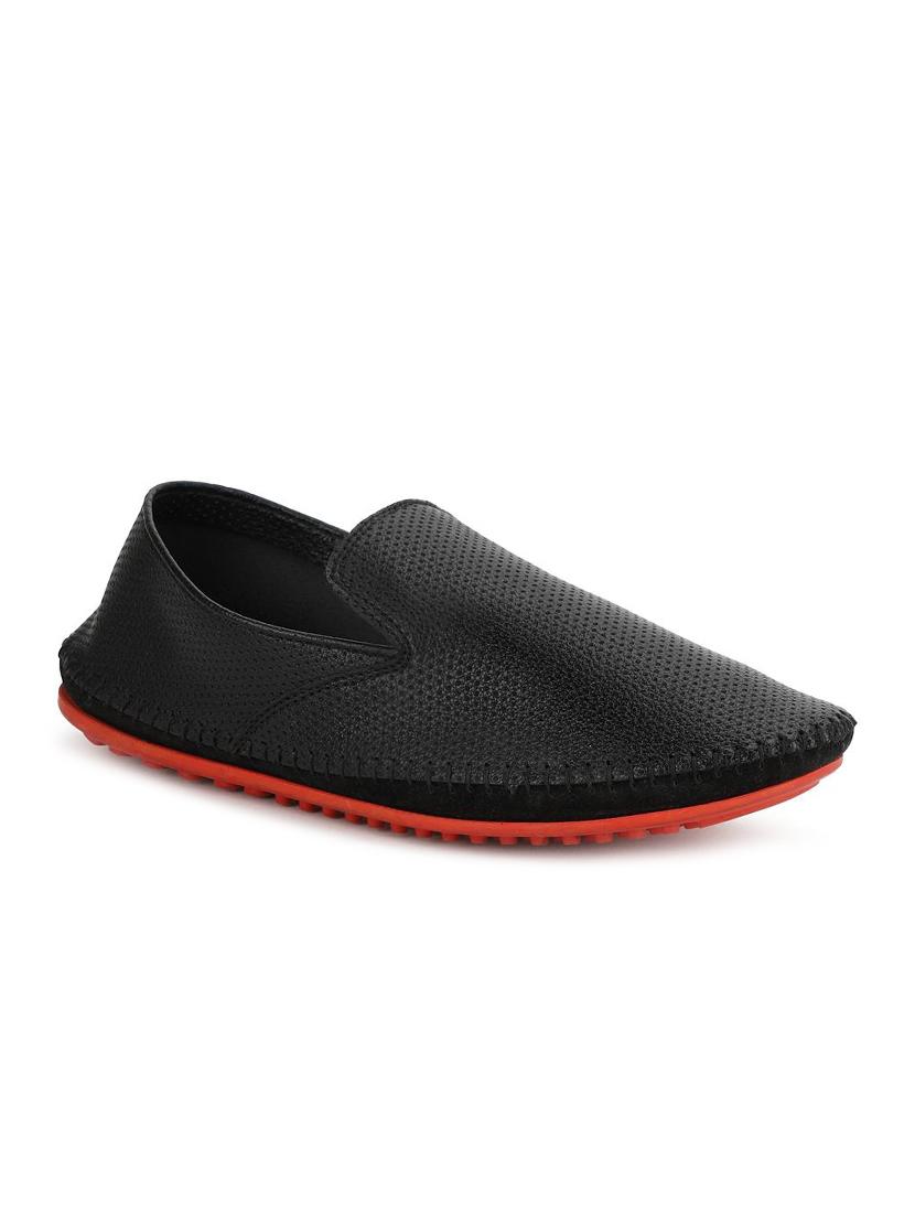 black pu slip on loafers - 16429465 - Zoom Image - 1