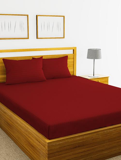 100% mercerized cotton king size double bedsheet with 2 pillow covers. - 16430494 - Very Small Image - 1
