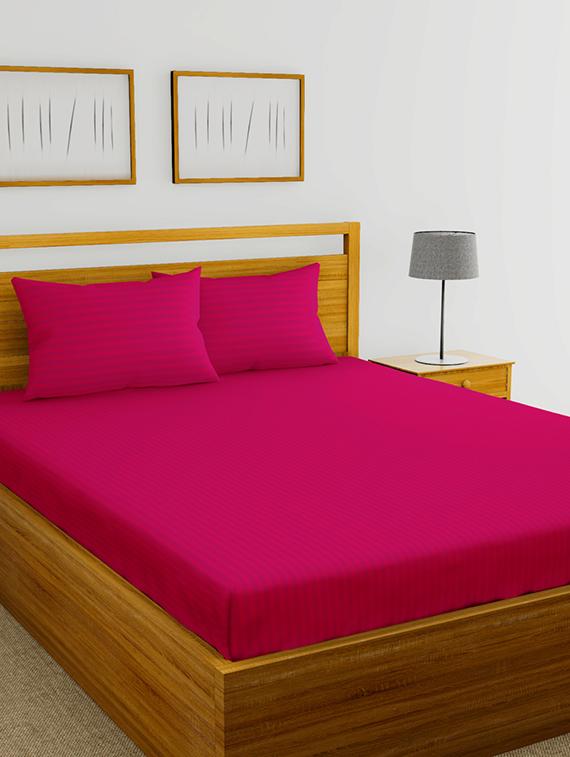 100% mercerized cotton king size double bedsheet with 2 pillow covers. - 16430496 - Zoom Image - 1