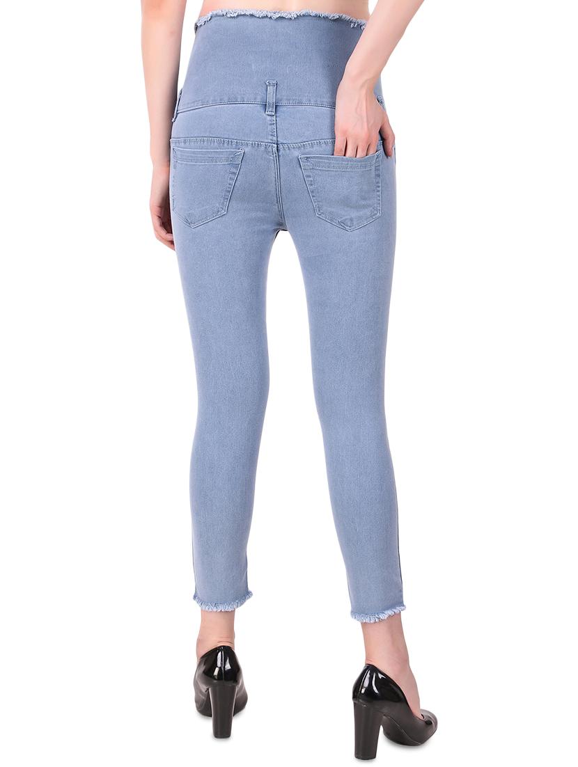 high rise frayed detail jeans - 16430624 - Zoom Image - 3