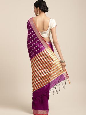 self-design woven saree with blouse - 16430709 - Standard Image - 2