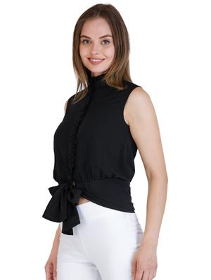 tie front frill detail top - 16430719 - Standard Image - 2