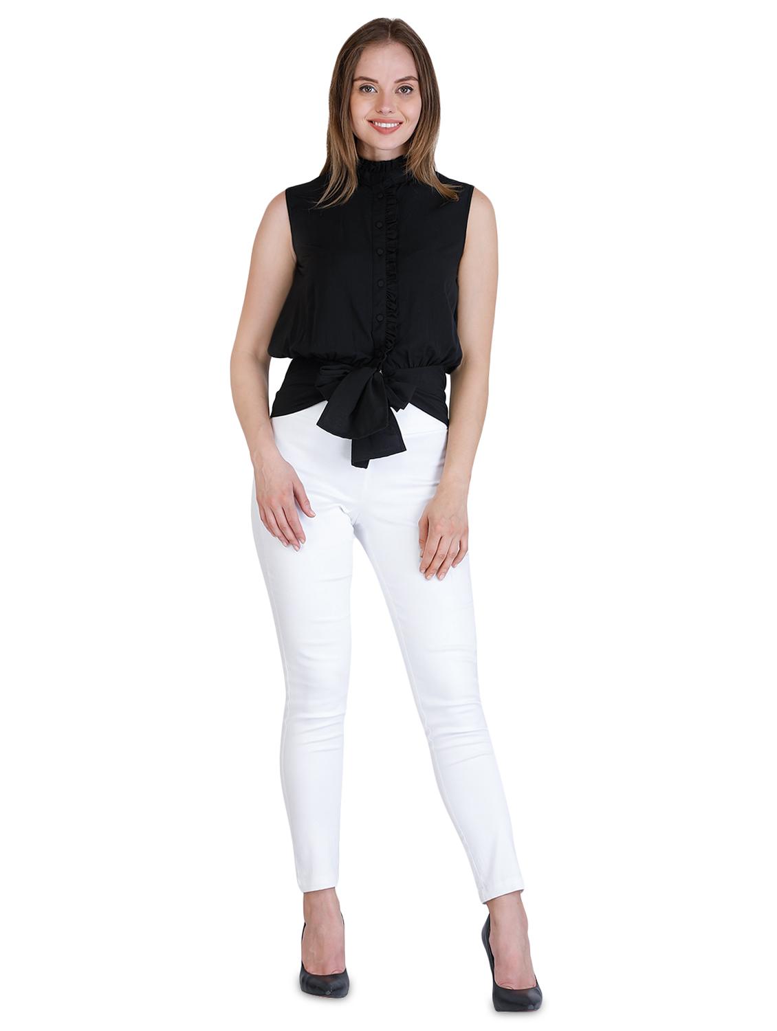 tie front frill detail top - 16430719 - Zoom Image - 4