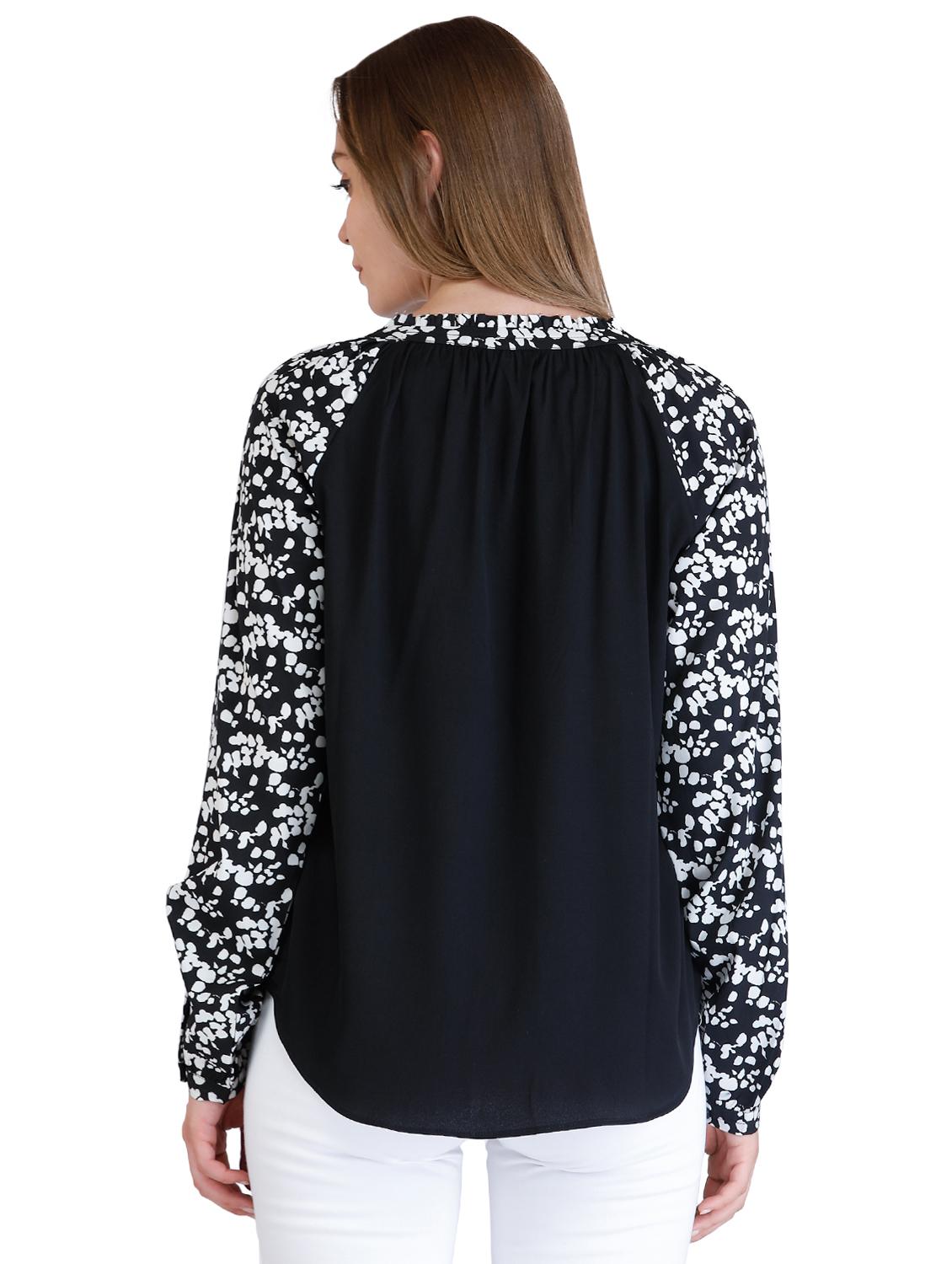 raglan printed sleeved gathered top - 16430725 - Zoom Image - 3