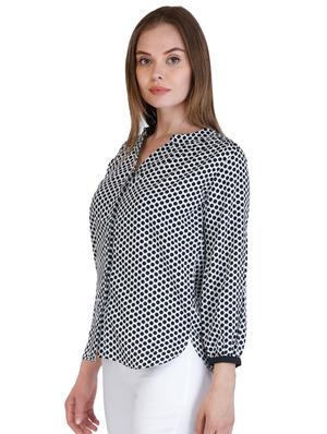 mandarin neck polka dot top - 16430728 - Standard Image - 2