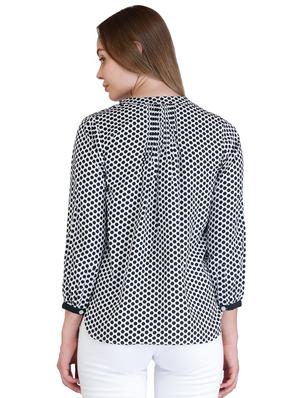 mandarin neck polka dot top - 16430728 - Standard Image - 3