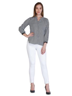 mandarin neck polka dot top - 16430728 - Standard Image - 4