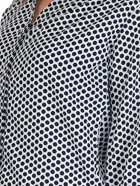 mandarin neck polka dot top - 16430728 - Zoom Image - 5