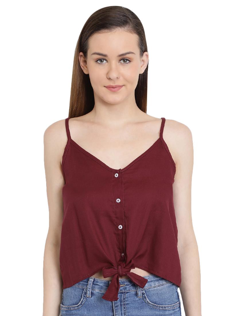tie knot button detail solid top - 16430800 - Zoom Image - 1