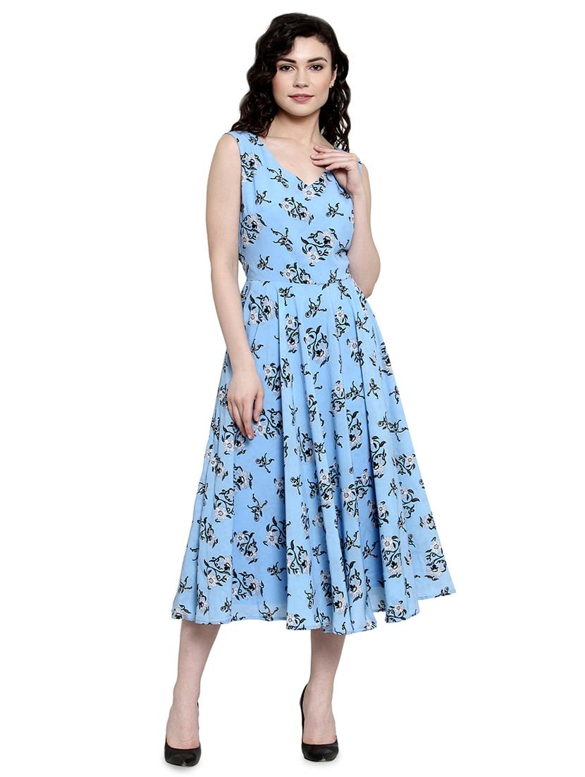 v-neck floral pleated maxi dress - 16430942 - Zoom Image - 1