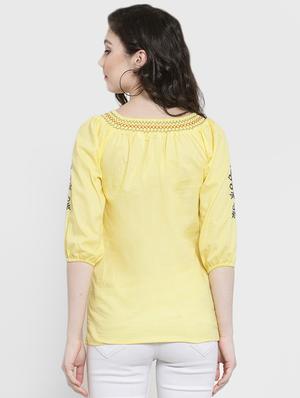 tie knot smocked embroidered top - 16431727 - Standard Image - 3