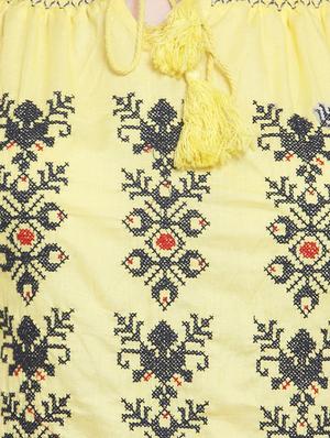 tie knot smocked embroidered top - 16431727 - Standard Image - 5