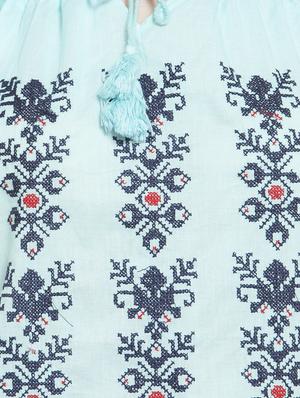 tie knot smocked embroidered top - 16431730 - Standard Image - 5