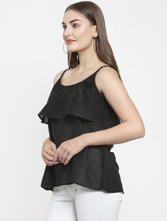 cami neck ruffle detail layered top - 16431735 - Zoom Image - 2