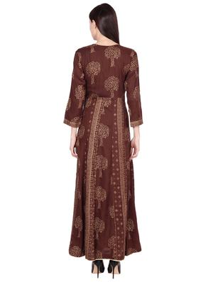 gold printed angrakha kurta - 16431871 - Standard Image - 3