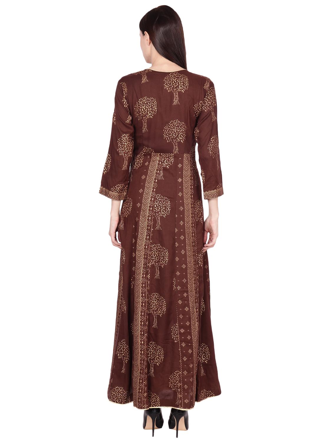 gold printed angrakha kurta - 16431871 - Zoom Image - 3