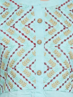 embroidered high low kurta palazzo set - 16431904 - Standard Image - 4