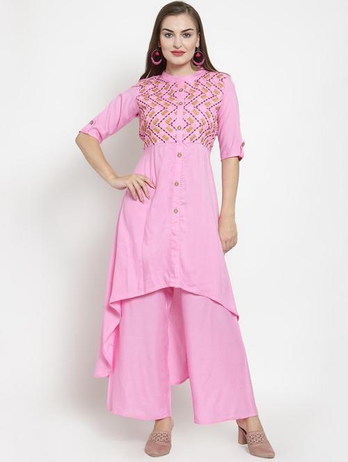 embroidered kurta pant set - 16431907 - Standard Image - 1