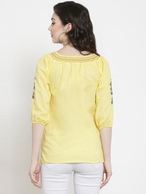 mellow yellow embroidered top - 16431917 - Standard Image - 3