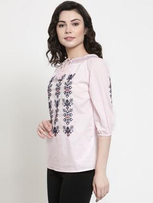pink cotton regular top - 16431921 - Standard Image - 2