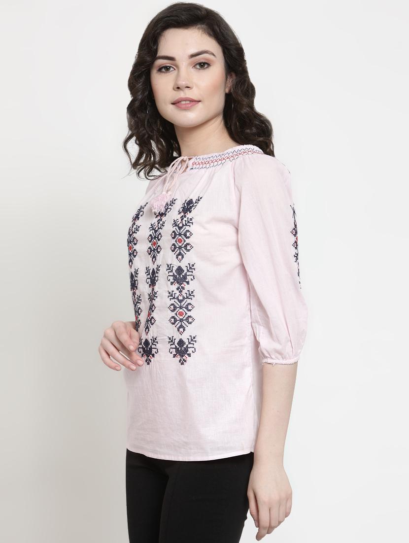 pink cotton regular top - 16431921 - Zoom Image - 2
