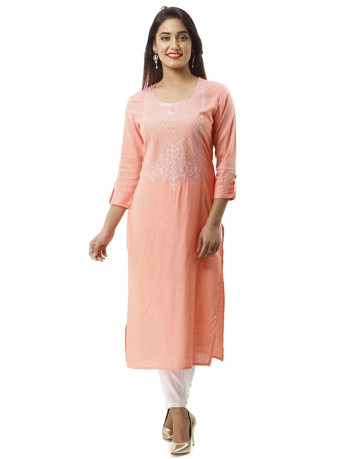 embroidered straight kurta - 16432345 - Zoom Image - 1