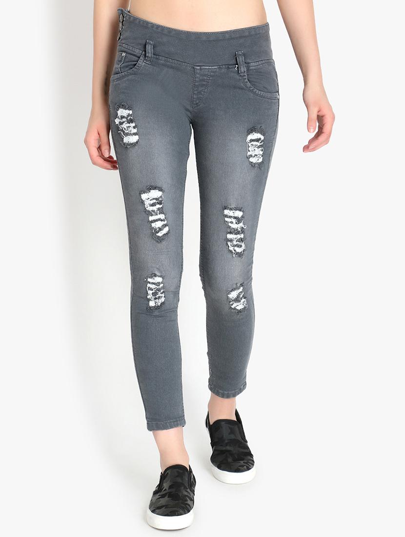 stone washed distressed jeans - 16432498 - Zoom Image - 1