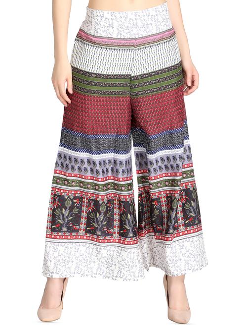 printed flared palazzo - 16432749 - Standard Image - 1