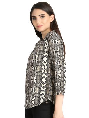 round neck snake print top - 16432758 - Standard Image - 2