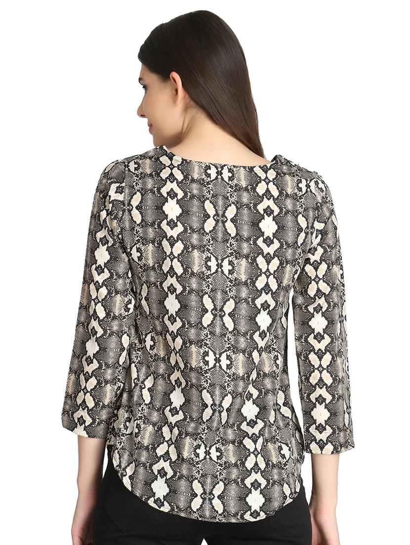 round neck snake print top - 16432758 - Zoom Image - 3