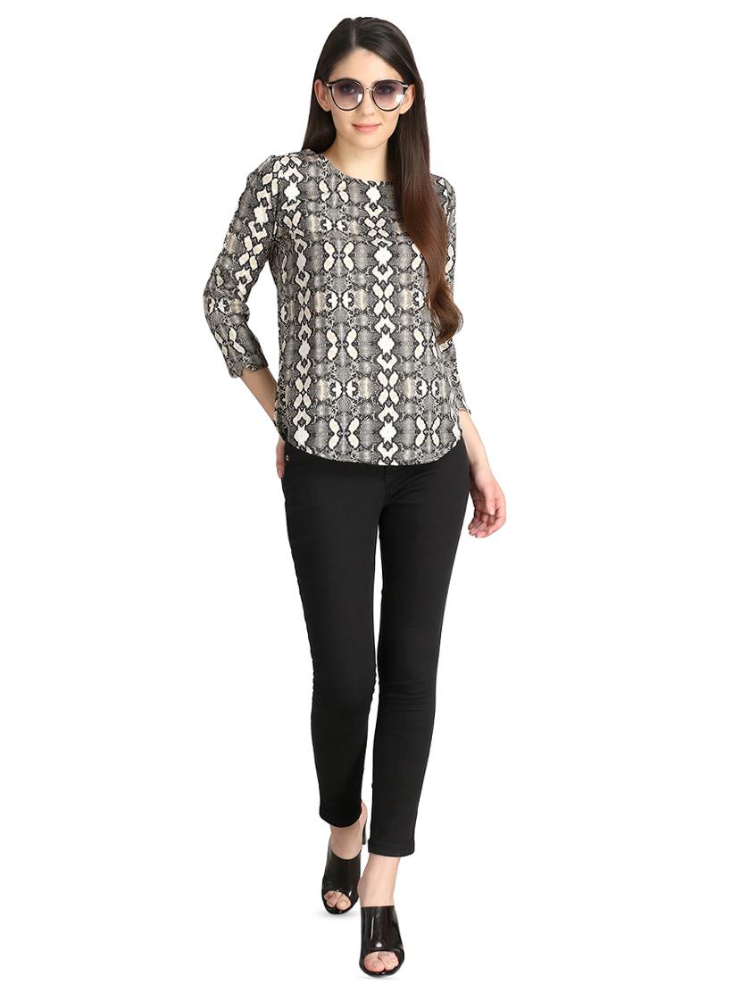round neck snake print top - 16432758 - Zoom Image - 4